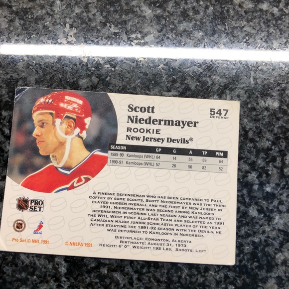 Scott Neidermayer Rookie card Pro Set 1991 #547 hockey card!! - Picture 2 of 2